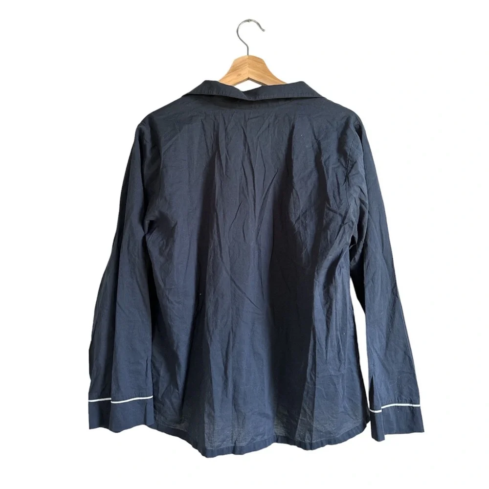 Eberjey Navy Blue Pajama Top Sleepwear Size Small Button down shirt